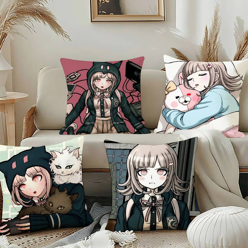 Anime D-Chiaki Nanami Throw Pillow Covers Pattern Cushion Cover Suitable For Sofa Bedroom Car Pillow Cover