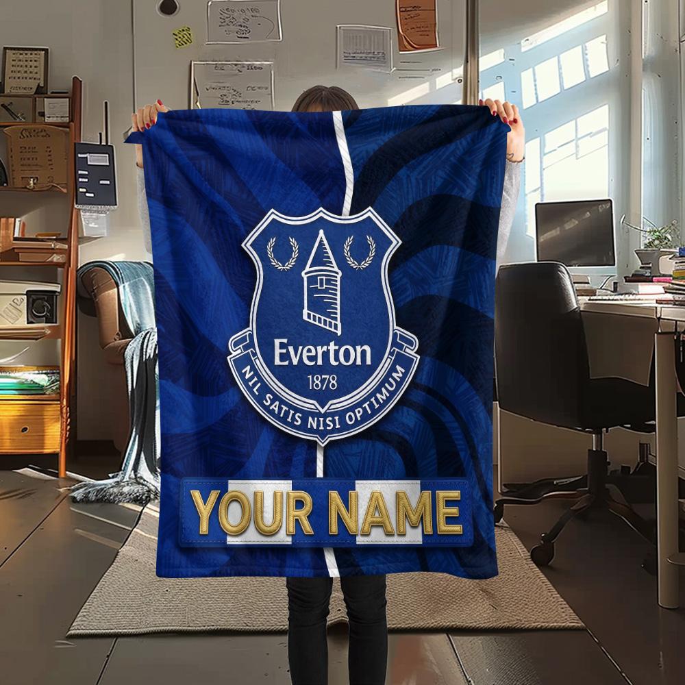 Custom Name Everton2 Flannel Blanket, High quality Comfortable for All Seasons, Home Decor, Warmth and Comfort