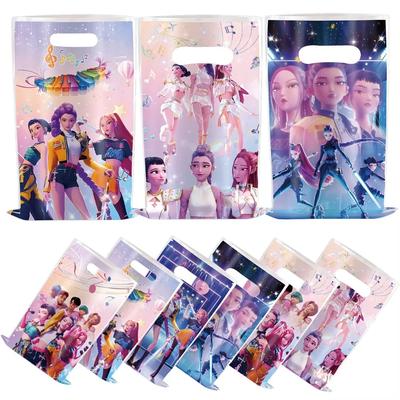 AAA   10Pcs Kpop Demon Hunters Candy Paper Bag Gift Bag Loot Bag Cartoon Handbag Goody Bags For Kids Birthday Party Supplies