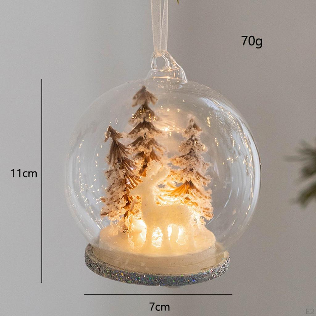 LED Christmas Balls Hanging Ornaments Glowing Glass Ball for Theme Party Holiday Wedding Decoration