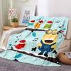 1Pc Christmas Minions Celebration Blanket Soft Throw Blanket For Home Bedroom Bed Sofa Travel Office Solid Christmas Blanket