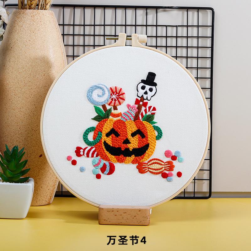 Diy Handmade Embroidery Material Package, Halloween Pumpkin Bat Ghost European And American Festivals Christmas