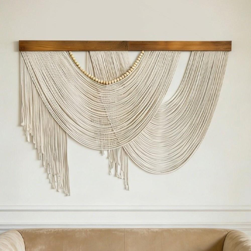 Hand-Woven Handmade Tassel Tapestry Wall Art Macrame Wall Hanging Background Wall