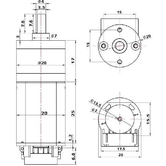 JGA20-130 micro DC gear motor reverse and reverse speed control motor 12v24v with encoder speed measurement