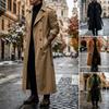 Trench Coat Prodloužený Pánská Bunda Tenká Větruodolná Bunda Zdarma Pás Extra Dlouhý Trench Coat