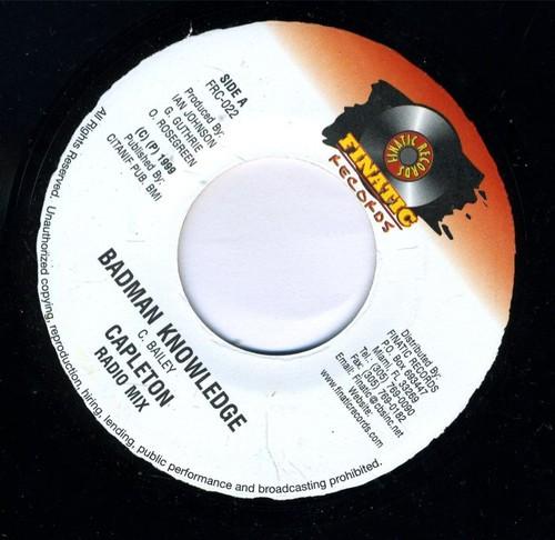 7inch Record CAPLETON - Badman Knowledge FRC022 Finatic Records 1999 US Reggae, Ska & Dub Used