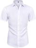 Men's Slim Fit Short Sleeve Non-Iron Stretch Business Shirt