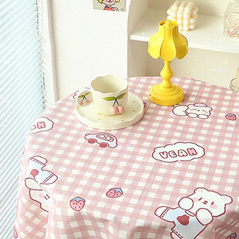 Instagram Cartoon Cute Tablecloth Home Kitchen Dining Table Students Writing Desk Dressing Table Cover Dustproof Cloth