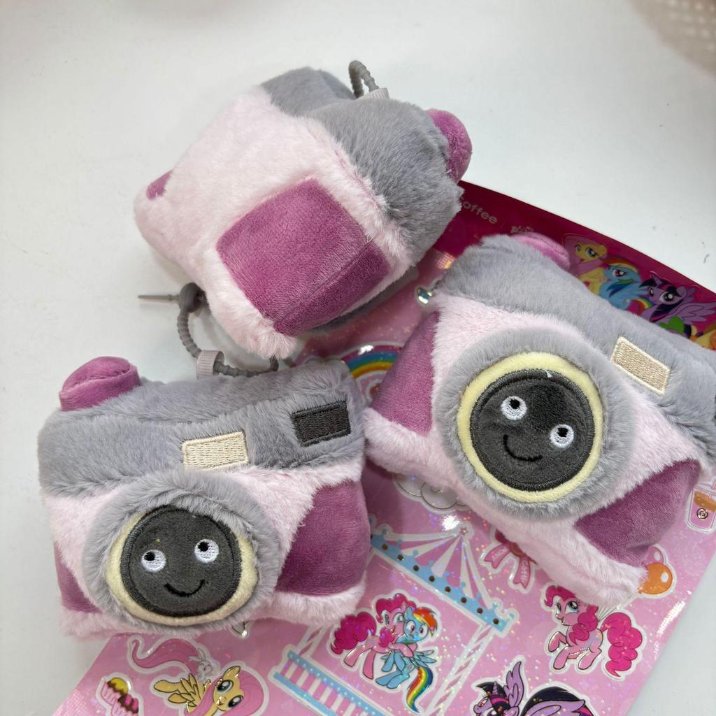 Adorable Purple Woolen Plush Camera Keychain Toy