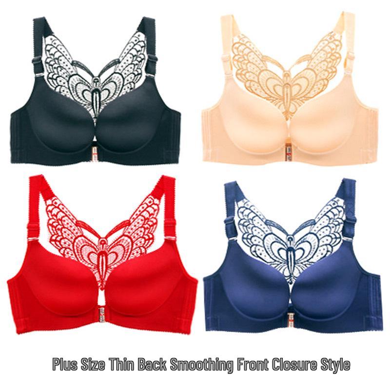 Glänzender nahtloser BH in Übergröße ohne Bügel für Damen - Dünner Stil, formend, Seitenhalt