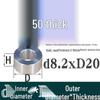 Außen-Ø 20mm Aluminiumlegierung Flache Unterlegscheibe Abstandshalter mit M6/M8/M10/M12 Innenloch - Metallwellenbuchse Isoliersäule.