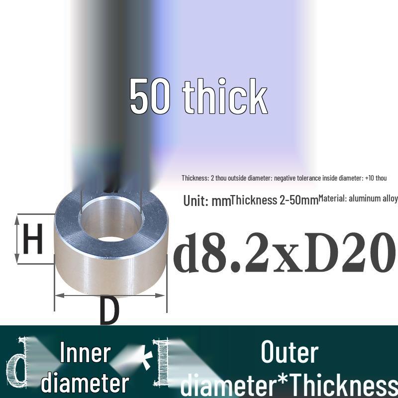 Außen-Ø 20mm Aluminiumlegierung Flache Unterlegscheibe Abstandshalter mit M6/M8/M10/M12 Innenloch - Metallwellenbuchse Isoliersäule.