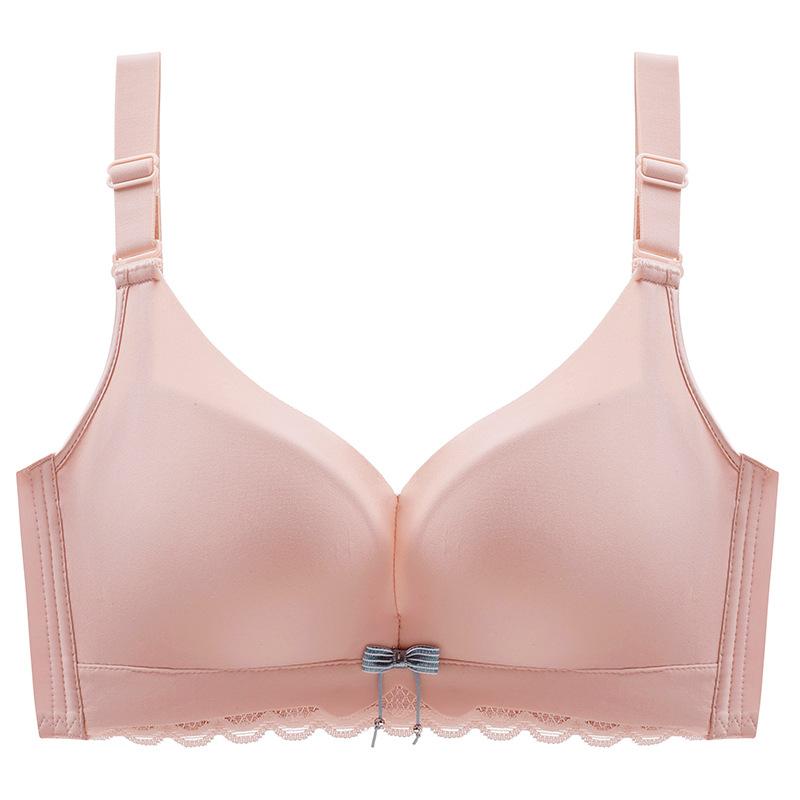 

Латексное нижнее белье для женщин без косточек, собирающее и предотвращающее обвисание, регулируемый удобный и сексуальный бюстгальтер 40/90B розовый