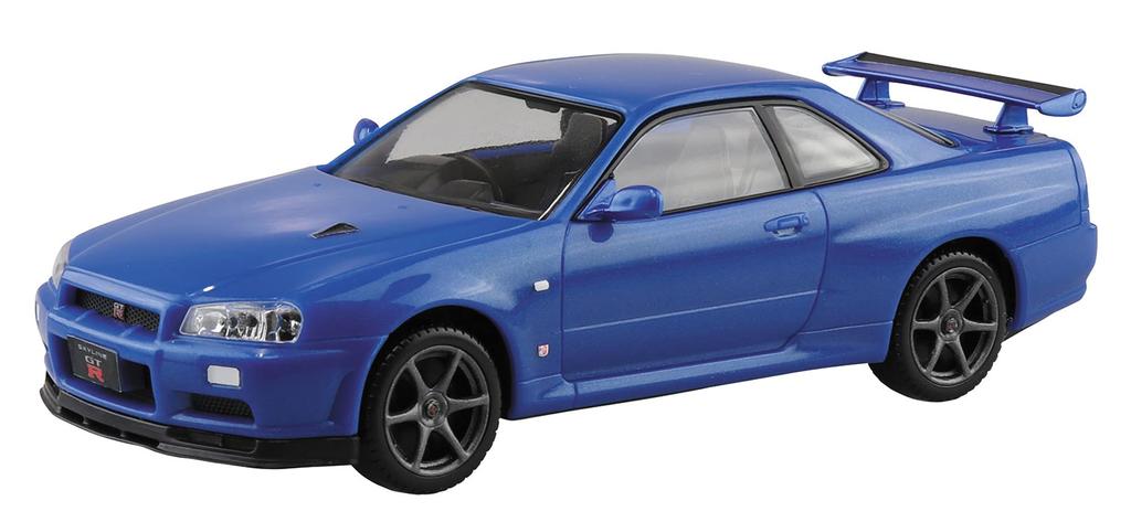 Aoshima Bunka Kyozaisha The Snap Kit Series Nissan R34 Skyline Bayside Blue Plastic Model 1/32 GT-R Color-coded 11-A