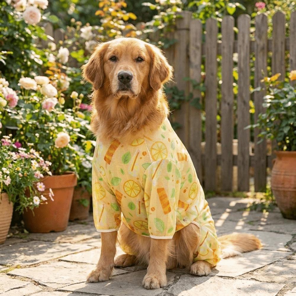 Sonnenschutz Haustier Vierbeiner Kleidung Cartoon Print Hund Overall Kühlend Hundekleidung Reisen