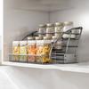 Large Capacity Pull Down Cabinet Spice Rack Space Saving Retractable Spice Rack  Bathroom
