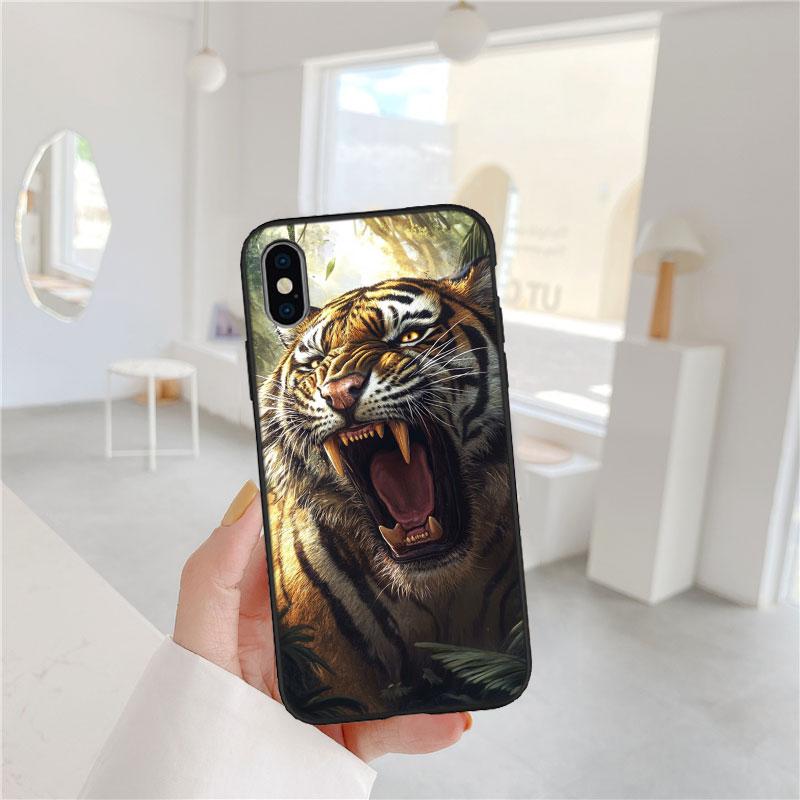 CJ7 Animal Tiger Soft Shell Phone Case for Redmi Note 8 9 Pro Max 9S 9T 9C NFC 8T 8A 10A A4