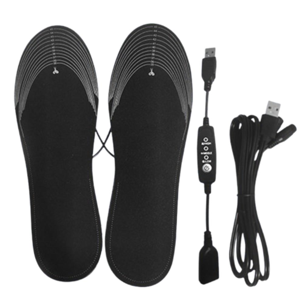Cuttable USB Heated Shoe Insoles Rapid Heating Electric Foot Warming Pad Winter