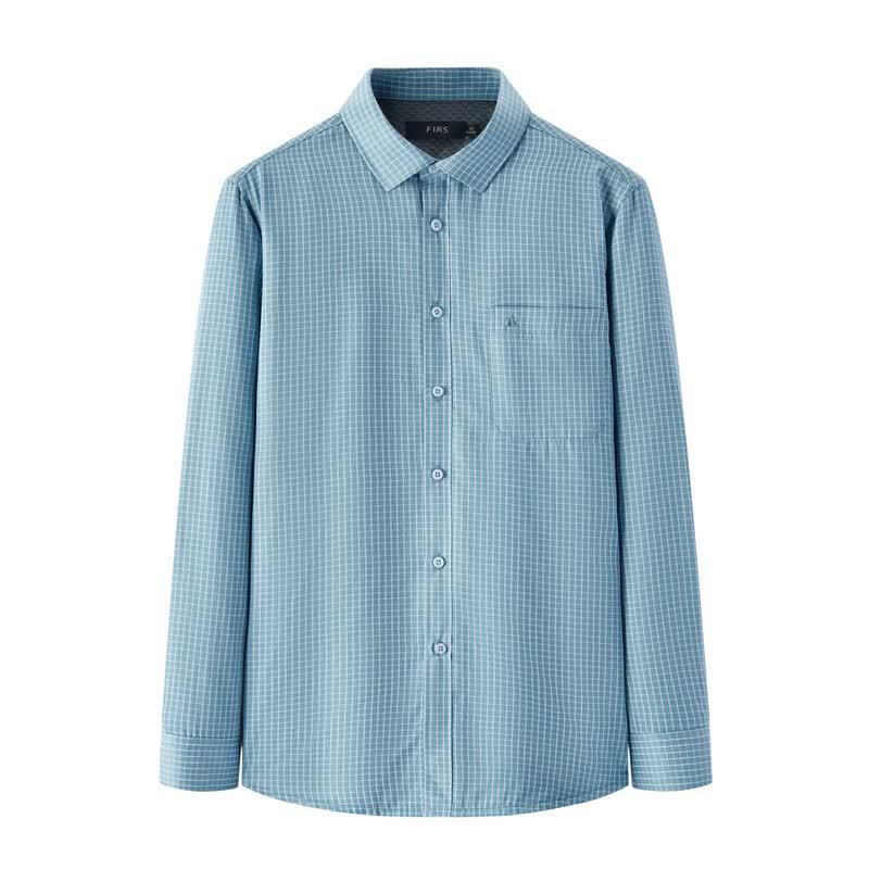 FIRS Men's Thickened Long-Sleeve Plaid Shirt with Wool Lining
