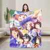 Umamusume Pretty Derby Anime Blanket Lovely Plush Funny Warm Throw Blanket for Bed Sofa Spring Autumn