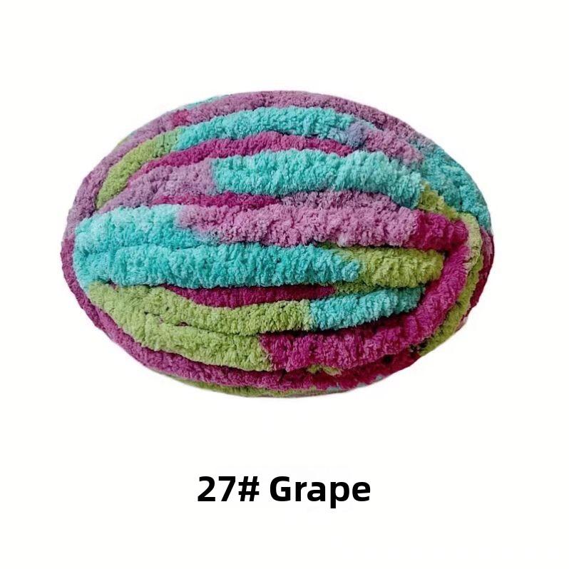Handmade DIY Rainbow Adient Yarn Scarf Tail Line Finger Knitting Cozy Nest Cuion Thi Ice Strip Yarn