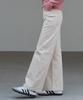 Deuloupisumeon Corduroy Semi-Wide Cotton Pants [Cream]