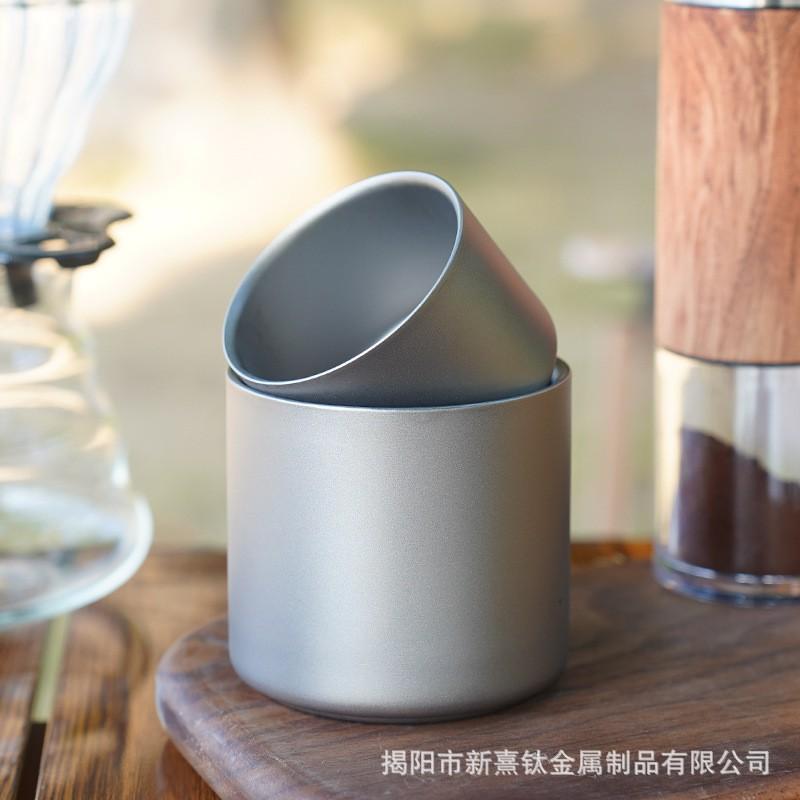 Titanium Double-Wall Travel Coffee Cup Portable Insulated Tea Mug Outdoor Camping Hiking 100ml 220ml