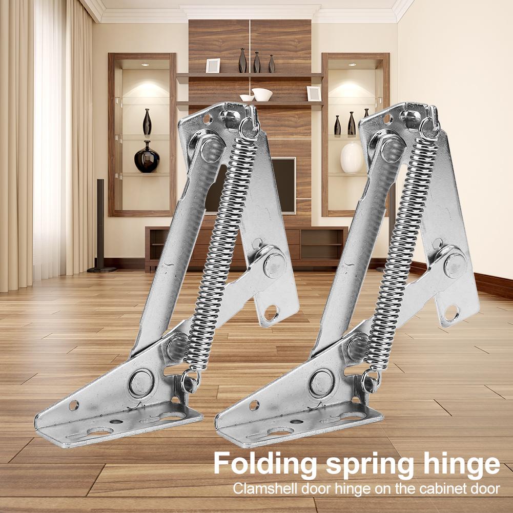 2pcs/set 80 Degree Sprung Hinges Cabinet Door Lift Up Stay Flap Top Support