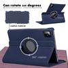 Coque pour Xiaomi Pad 6 / 6 Pro, Rotatif 360° Multi-Angle Antichoc Effet Cuir Bleu Marine