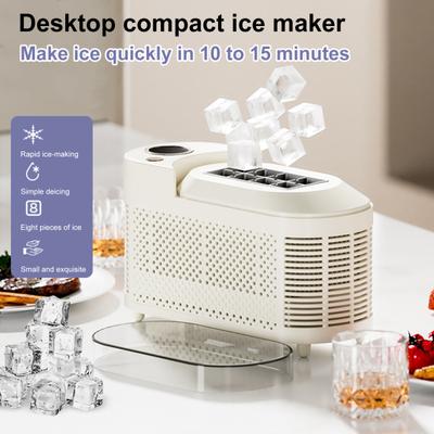 Tisch-Eiswürfelmaschine Lebensmittelqualität Große Kapazität Geräuscharm Kompaktes tragbares Design Automatischer Eisbehälter Eiswürfelbereiter