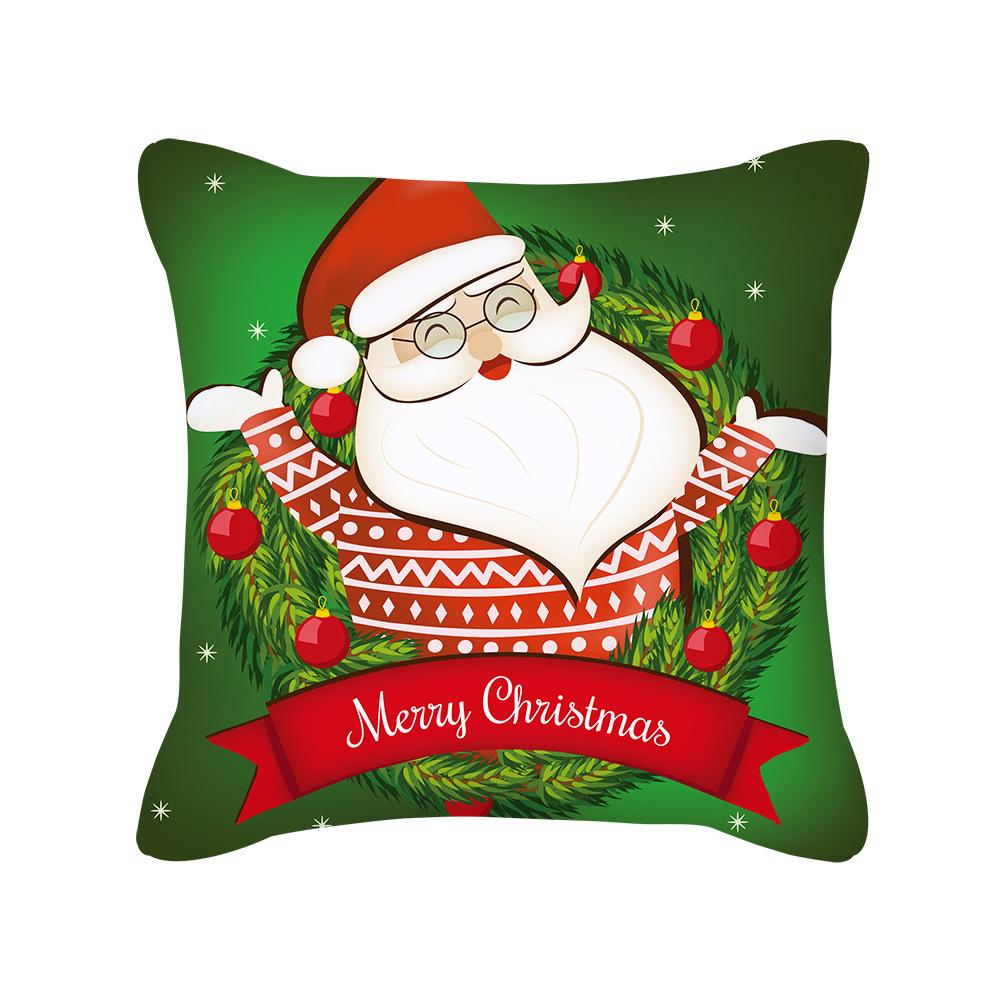 New Cartoon Christmas Pillow Cover Holiday Gift Square Cushion Cover Cushion Cover Pillow Cover