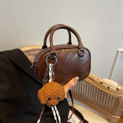 Niche Portable Small Square Bag Women's New Retro Shoulder Messenger Bag Mini Exquisite Bowling Bag