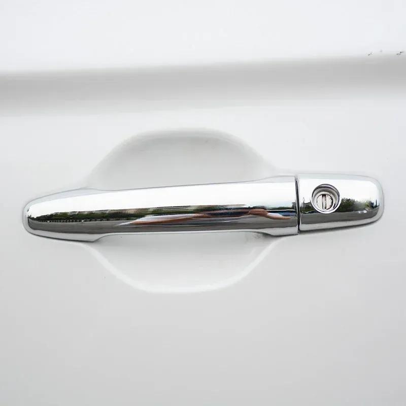 For Peugeot 4008 2012-2016  Glossy Black Carbon Fiber Chrome Car Door Handle Cover Trim Sticker Styling Auto Accessories