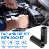 16/8 Stück Gewindebohrer-Steckschlüsselsatz 1/4" und 3/8" Antrieb Gewindebohrer-Steckschlüssel mit Halter Steckschlüssel-Adapter-Satz für neue Gewindebohrungen oder Reparatur alter Gewinde