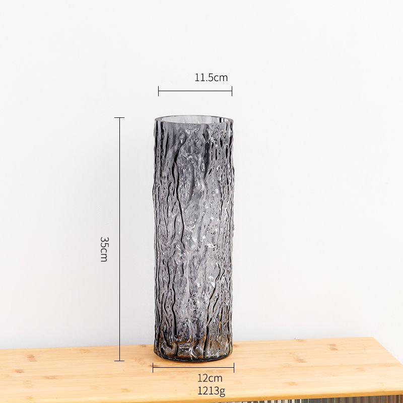 Rock Ice Patterned Glass Vase Flower Arrangement Ornaments Home Livingroom Tea Table Accessories Hotel Office Desktop Decoration
