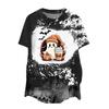 Halloween Shirts for Women Cute Shirt Fall Tshirt Gradient Graphic Tees Casual Short Sleeve Tops