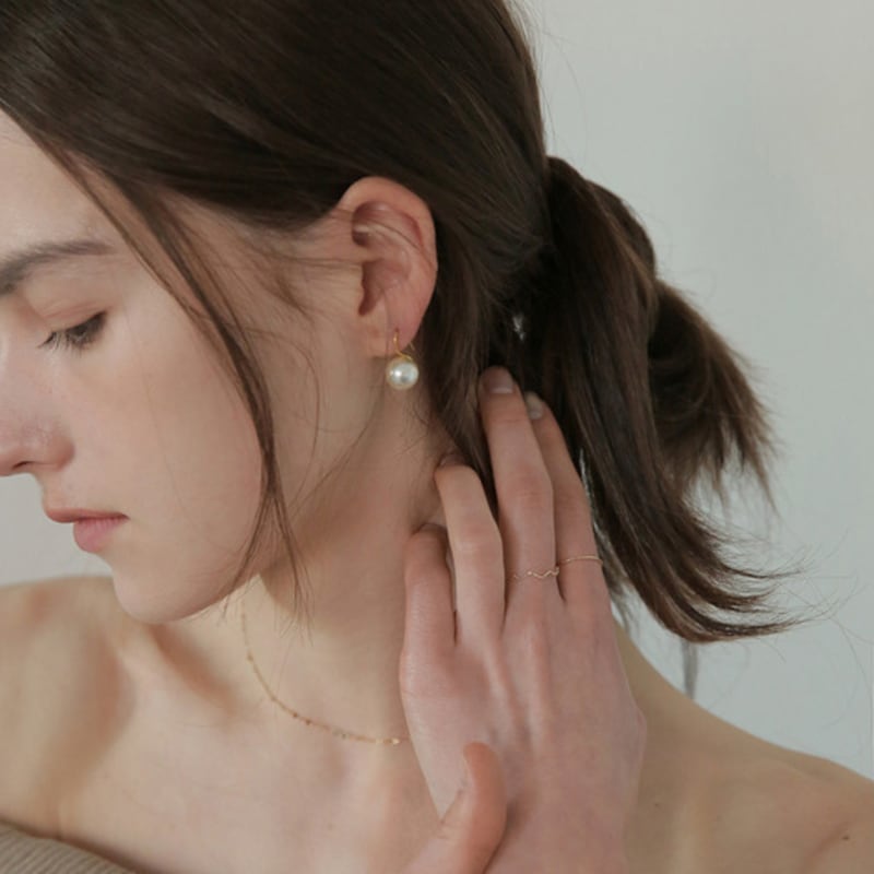 Modernlike 14k Gold-filled Silver Pearl Hoop Earrings