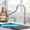 Brushed Nickel Kitchen Faucet Single Hole LED Style Pull Out Spout Kitchen Sink Stream Sprayer Head Black Mixer Tap LED 866006
