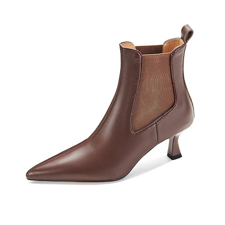 Fashion 2025 Autumn Genuine Leather Women Boots Pointed Toe Thin Heel Boots for Women Fashion Ankle Boots Winter Boots Women High Heels