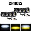 Mini Driving Light Motorycle Led Light Headlight Hi/Lo Beam White+Yellow Spotlight Fog Lamp for Car Trucks SUV UTV 12V 24V