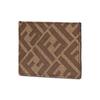 FENDI FF Monogram Canvas Card Holder Unisex Couple's Style Brown
