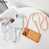 Four Corners Strap Cases For iPhone 17 Pro Max 11 12 13 14 15 16 Pro Crossbody Cord Lanyard Shockproof Clear Hard Plastic Cover
