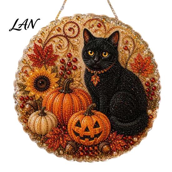 Garden Hanging Ornaments Autumn Diamond Painting Pendant, Acrylic Ornament, Decorative Art Craft for Outdoor Porch Decor Harvest Festival, Fall Theme