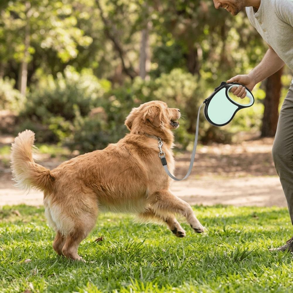 3m Length Retractable Dog Leash Flexible Strap Dog Rope Leash Extendable Pet Leash  Daily Outing 3 m зелёный