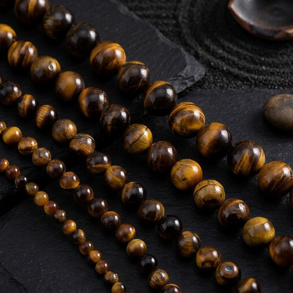 1String Amber Gold Brown Cat Eye Natural Stone Beads 4mm/6mm/8mm/10mm/12mm/14mm For Jewelry Making Bracelet Necklace Accessories