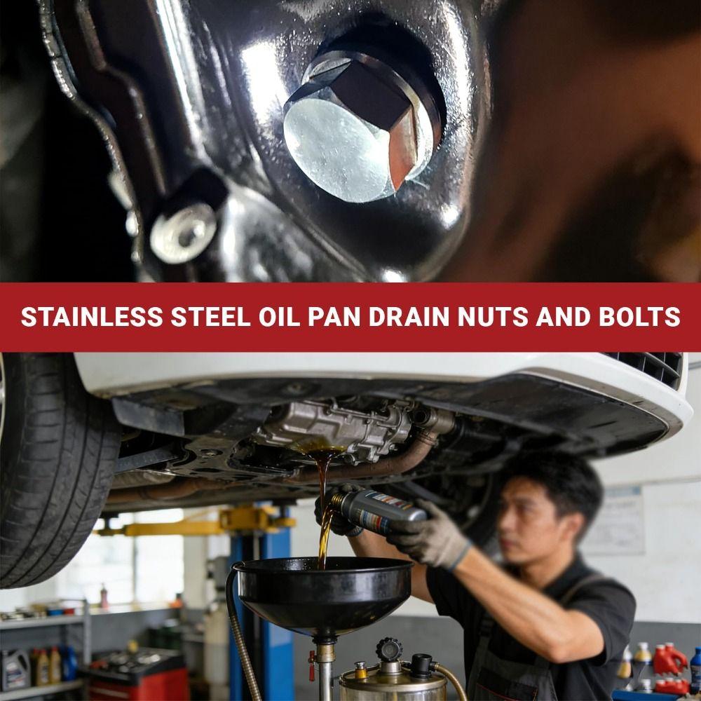 5PCS Stainless Steel Oil Plug Gasket Set Drain Plug Gasket for GMC/Honda/Ford Motorcycle