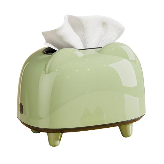 Cute Cat Tissue Dispenser Box Cartoon Tissue Paper Holder Desktop Plastic Napkin Storage Box for Car Home Bathroom Kitchen Office Decor