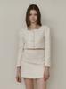 KINDABABY Ivory Pearl Tweed Blouse Jacket