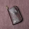 NZPJ Men's Leather Key Bag, The First LayerOf Cowhide, Ladies' Purse, Multi-functional Vintage Vegetable Tanned Leather ID Bag.