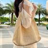 Portable Messenger Woven Bag Women's Summer Tide Seaside Portable Shoulder Bag Large Capacity Straw Woven Storage Light